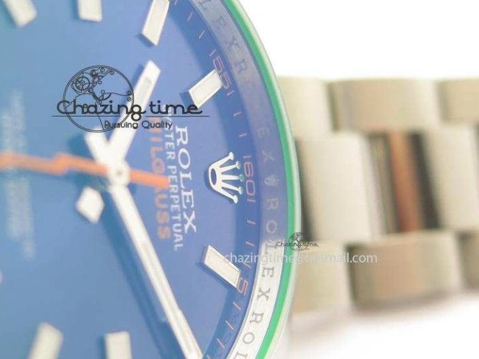 0414 Fashionable Milgauss 116400 GV JF 1:1 Green Sapphire Blue Dial On SS Bracelet A2824 V 3950